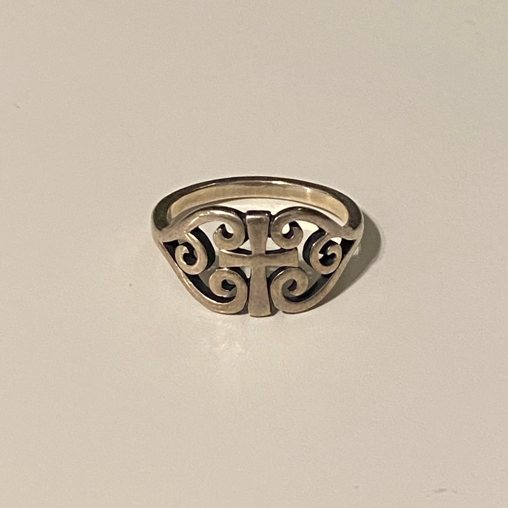 JAMES AVERY SCROLL CROSS RING SIZE 7.5